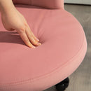 Sedia Poltrona Operativa da Ufficio con Schienale a Petalo in Velluto Rosa  