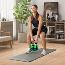 Set 6 Pesi Manubri con Supporto Coppie da 1-3-5 Kg in Metallo Verde e Nero   