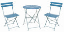 Set da Giardino Pieghevole in Ferro con Tavolo e 2 Sedie Soriani Bistrot Blu