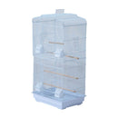 Gabbia Voliera per Uccelli Bianco 47.5x36x91 cm 