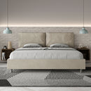 Letto Matrimoniale Imbottito in Microfibra Antea Large Sabbia Varie Misure