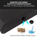 Base per Ombrellone 4 Pezzi Riempibili per Basi a Croce da 100x100 cm Nero