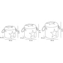 Set 3 Pouf Bauli Contenitori Star Poggiapiedi Capiente con Coperchio Rimovibile in Similpelle Nero Grigio Bianco      
