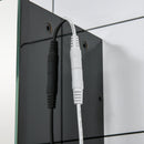 Armadietto a Specchio per Bagno 3 Ante 90x15x65 cm con Luce LED Nero