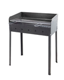 Barbecue a Carbone Stella-eco 60x40x90 cm Griglia Regolabile a 2 Altezze in Acciaio Nero  