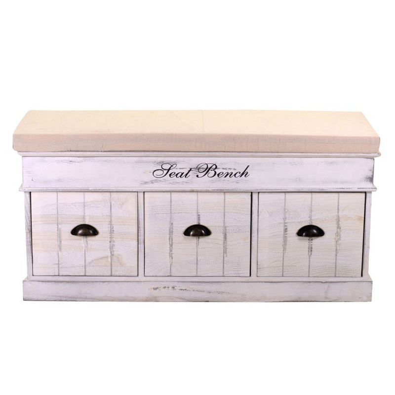 Cassapanca Baule in Legno 3 Cassetti con Cuscino