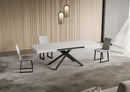 Tavolo Allungabile 140-224x80x74 cm Niket Bianco Frassino Gambe Antracite