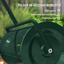 Spandiconcime 70x40x112 cm Capienza da 75L con Manico Regolabile a T e Maniglia Imbottita in Metallo Verde      
