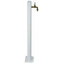 Fontanella da Giardino con Rubinetto in Ottone 20x10x100 cm in Acciaio Bianco