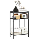 Consolle da Ingresso 55x30x81 cm a 3 Ripiani  in Metallo e Legno Nero  