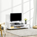 Mobile TV Aperto 135x35x41,7 cm per TV fino a 65" in Truciolato Bianco
