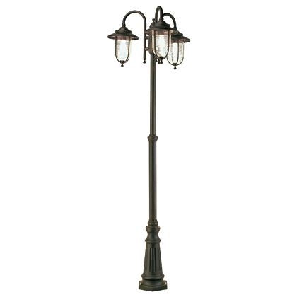 Lampada Palo per Giardino Alto Tre Luci Color Ruggine da Esterno Linea Porto Sovil online