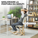 Sedia Ergonomica Inginocchiatoio con Schienale 51x84x93 cm in Legno di Betulla e Cuscini Crema  