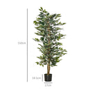 Pianta Artificiale di Ficus H150 cm con Vaso Verde