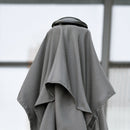 Mezzo Ombrellone da Giardino 230x130x249 cm in Metallo e Poliestere Grigio