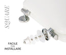 Copriwater Universale 35,5x44,3 cm in MDF Cerniere in Metallo Cromato Square Bianco Lucido