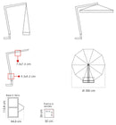 Ombrellone da Giardino Decentrato Ø3,5m in Legno Telo in Acrilico Danieli Lisbona Ecrù