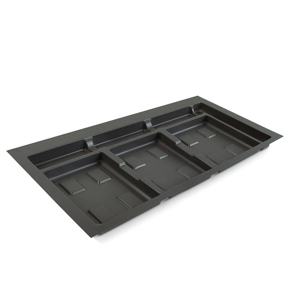 sconto Base 3 Posti per Pattumiera Differenziata per Cassetti Cucina 90 cm in Plastica Emuca Grigio