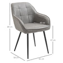 Sedia Imbottita 61x58x84 cm in Similpelle Grigia