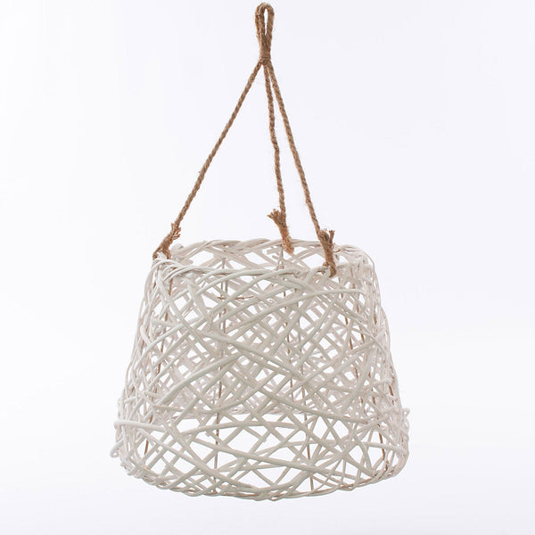 Paralume a Sospensione Ø40xH28 cm in Vimini Bombato Bianco acquista