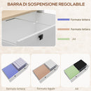 Armadietto Portadocumenti con 2 Cassetti per Documenti A4 con Chiavi 76x40x76 cm Bianco 