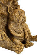 Lampada da Tavolo Dog Ø26x43,8 cm in Resina e Ferro e Tessuto Oro e Nero      