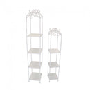 Set 2 Scaffali Doriane in Alluminio Bianco Antico
