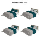 Set Lenzuola Sopra Sotto e Federe Doubleface Verde Petrolio\/Grigio Chiaro