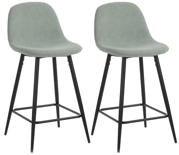 prezzo Set 2 Sgabelli 43x40x91,5 cm in Velluto Verde