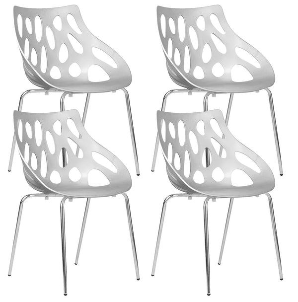 Set 4 Sedie Attesa da Ufficio in Polipropilene Tosini Orlando Bianche acquista