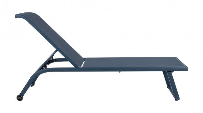 Set 2 Lettini Prendisole da Giardino 70x182x91,5h cm con Ruote Taylor Navy 