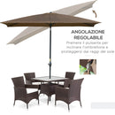 Ombrellone da Giardino Rettangolare 3x2 m con Apertura a Manovella e Inclinabile Caffè