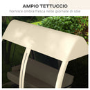 Dondolo da Giardino 2 in 1 Convertibile in Letto 240x140x197 cm con Zanzariera Caffè   