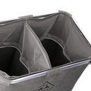 Cesto Portabiancheria in tessuto sacco grigio doppio pieghevole cm 54x34.5xh50.5