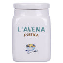 Barattolo Avena 9,5x9,5x14,5 cm in New Bone China VdE Tivoli 1996 Le Travisate Bianco