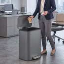 Pattumiera Rettangolare a Pedale 30 L 35x29x61,5 cm con Secchio Interno Rimovibile Chiusura Ammortizzata e Manico in Metallo e PP Grigio Scuro      