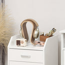 Cassettiera da Ufficio con 4 Cassetti Ruote e Bordi Rialzati 40x36x65 cm in Legno Bianco