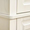 Credenza Alta 80x35x180 cm 2 Armadietti 1 Cassetto Bianco