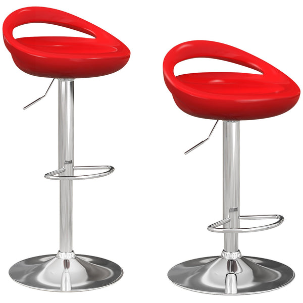 Set 2 Sgabelli da Bar Altezza Regolabile Seduta in ABS Rosso online