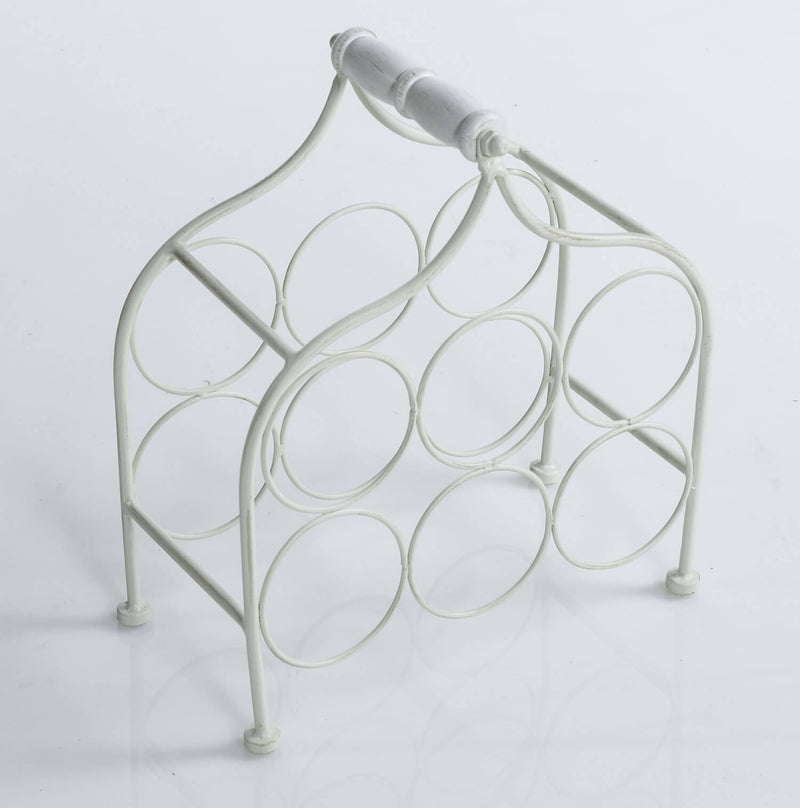 Portabottiglie 33x17xH36 cm in Metallo Bianco