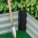 Letto per Orto Rialzato con Fondo Aperto 241x90,5x30 cm Forma Flessibile in Metallo Grigio  