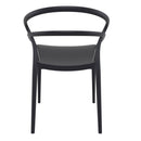 Set 4 Sedie da Giardino in Polipropilene Vandi Nere