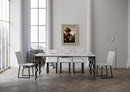Consolle Allungabile 90-300x40x77 cm in Nobilitato Bianco