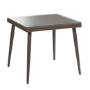 Tavolo da Giardino in Polyrattan con Vetro 80x80H77cm Adila Noce