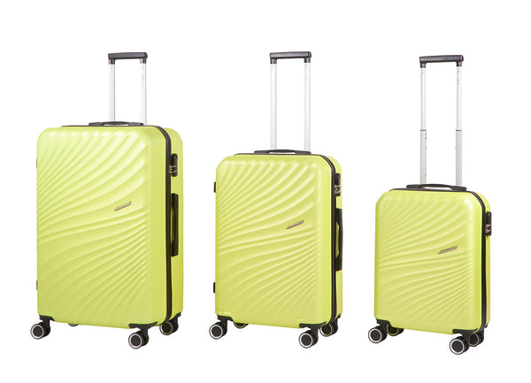 Set 3 Valigie Trolley Rigido 4 Ruote con Combinazione in ABS Ravizzoni Amalfi Verde Lime online