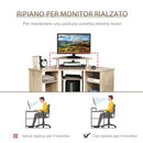 Scrivania Angolare Porta PC 90x90x83,5 cm Legno Truciolato Rovere