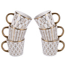 Set 6 Tazzine da Caffè Ø6x5,5 cm in New Bone China VdE Tivoli 1996 Charleston