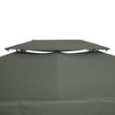 Copertura per Gazebo  a 2 Livelli  con Cinghie e 10 Fori di Drenaggio 4x3m in Poliestere Grigio Scuro