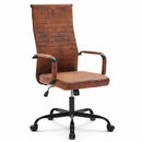 Sedia da Ufficio Girevole Industrial 65x109-119 cm con Braccioli e Pistone a Gas in Ecopelle e Nylon Nero      