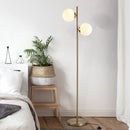 Lampada da Terra Ø28x165 cm Paralumi a Sfera con Attacco E27 Struttura in Metallo Oro  